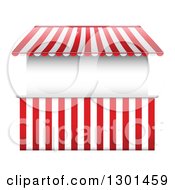 Vendor Stall With Striped Awnings