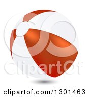 Poster, Art Print Of 3d White And Red Beach Ball On White