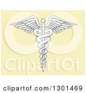 Clipart Of A Medical Medical Caduceus On Yellow Royalty Free Vector Illustration by vectorace