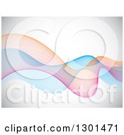 Poster, Art Print Of Background Of Abstract Blue Orange And Pink Mesh Waves