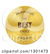 Clipart Of A Golden Metal Badge With Premium Quality The Best Choice Guaranteed Text On White Royalty Free Vector Illustration