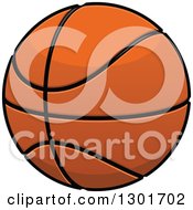 Clipart Of A Cartoon Basketball Royalty Free Vector Illustration
