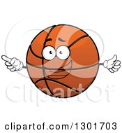 Poster, Art Print Of Cartoon Happy Basketball Character Giving A Thumb Up And Pointing