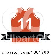 Poster, Art Print Of Blank Black Banner Over An Orange Basketball Jersey