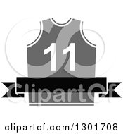 Poster, Art Print Of Blank Black Banner Over A Gray Basketball Jersey