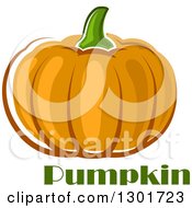 Clipart Of A Perfect Autumn Pumpkin Over Text Royalty Free Vector Illustration