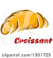 Clipart Of A Croissant And Text Royalty Free Vector Illustration