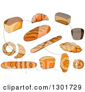 Poster, Art Print Of Breads Baguettes And Croissants