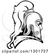 Clipart Of A Black And White Roman Warrior In A Helmet Royalty Free Vector Illustration by Vector Tradition SM