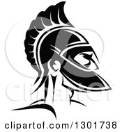 Poster, Art Print Of Black And White Angry Spartan Warrior In A Helmet 3