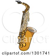 Poster, Art Print Of Cartoon Saxophone Instrument