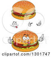 Poster, Art Print Of Cartoon Face Hands And Hamburgers