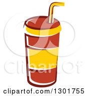 Poster, Art Print Of Cartoon Red And Yellow Fountain Soda Cup