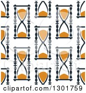 Clipart Of A Seamless Pattern Background Of Hourglasses 4 Royalty Free Vector Illustration