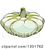 Clipart Of A Cartoon White Pumpkin Royalty Free Vector Illustration