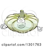 Clipart Of A Cartoon Happy White Pumpkin Character Giving A Thumb Up Royalty Free Vector Illustration