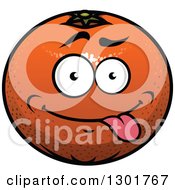 Clipart Of A Silly Cartoon Orange Character Royalty Free Vector Illustration