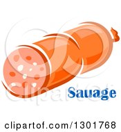 Clipart Of A Stick Of Sausage And Text 3 Royalty Free Vector Illustration