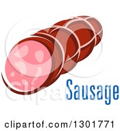 Clipart Of A Stick Of Sausage And Text 2 Royalty Free Vector Illustration