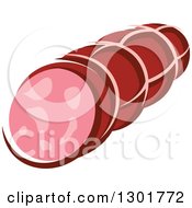 Clipart Of A Stick Of Sausage 2 Royalty Free Vector Illustration