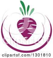 Clipart Of A Purple Plate And Turnip Vegetarian Food Design Royalty Free Vector Illustration by Vector Tradition SM