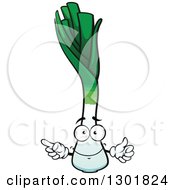 Clipart Of A Cartoon Happy Leek Character Royalty Free Vector Illustration