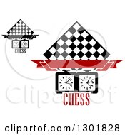 Poster, Art Print Of Chess Board Diamonds Blank Banners Timers And Text