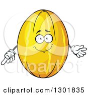 Clipart Of A Cartoon Canary Melon Character Royalty Free Vector Illustration
