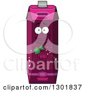 Clipart Of A Happy Grape Juice Carton Character 2 Royalty Free Vector Illustration