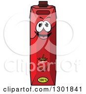 Poster, Art Print Of Smiling Strawberry Juice Carton Character 2