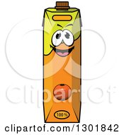 Clipart Of A Happy Cartoon Orange Juice Carton Royalty Free Vector Illustration