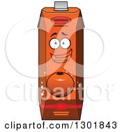 Clipart Of A Happy Smiling Cartoon Orange Juice Carton Royalty Free Vector Illustration