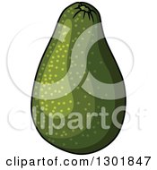 Clipart Of A Green Avocado Royalty Free Vector Illustration