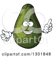Clipart Of A Happy Avocado Character Holding Up A Finger Royalty Free Vector Illustration