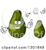 Clipart Of A Face Hands And Avocados Royalty Free Vector Illustration