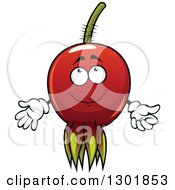 Clipart Of A Cartoon Briar Fruit Rose Hip Character Presenting And Giving A Thumb Up Royalty Free Vector Illustration by Vector Tradition SM