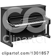 Clipart Of A Cartoon Black Piano Royalty Free Vector Illustration