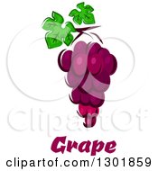 Poster, Art Print Of Bunch Of Purple Grapes Over Text