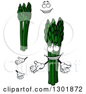 Poster, Art Print Of Cartoon Face Hands And Asparagus