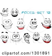 Clipart Of Faces With Different Expressions And Text 9 Royalty Free Vector Illustration