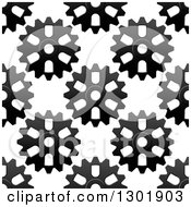 Poster, Art Print Of Seamless Background Pattern Of Grayscale Gear Cogs 3