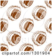 Poster, Art Print Of Background Pattern Of Seamless Brown Flying Footballs On White