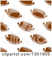Clipart Of A Background Pattern Of Seamless Brown And White American Footballs Royalty Free Vector Illustration