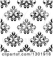 Poster, Art Print Of Black And White Vintage Seamless Floral Background Pattern 4