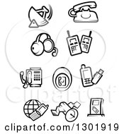 Black And White Communications Icons