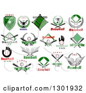 Clipart Of Baseball Sports Designs With Text Royalty Free Vector Illustration