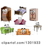 Poster, Art Print Of Cartoon Happy Furniture Characters