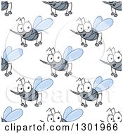 Poster, Art Print Of Seamless Pattern Background Of Cartoon Mosquitoes