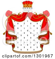 Clipart Of A Crown And Royal Mantle With Red Drapes Royalty Free Vector Illustration