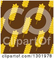 Poster, Art Print Of Seamless Background Patterns Of Gold Wheat On Brown 2